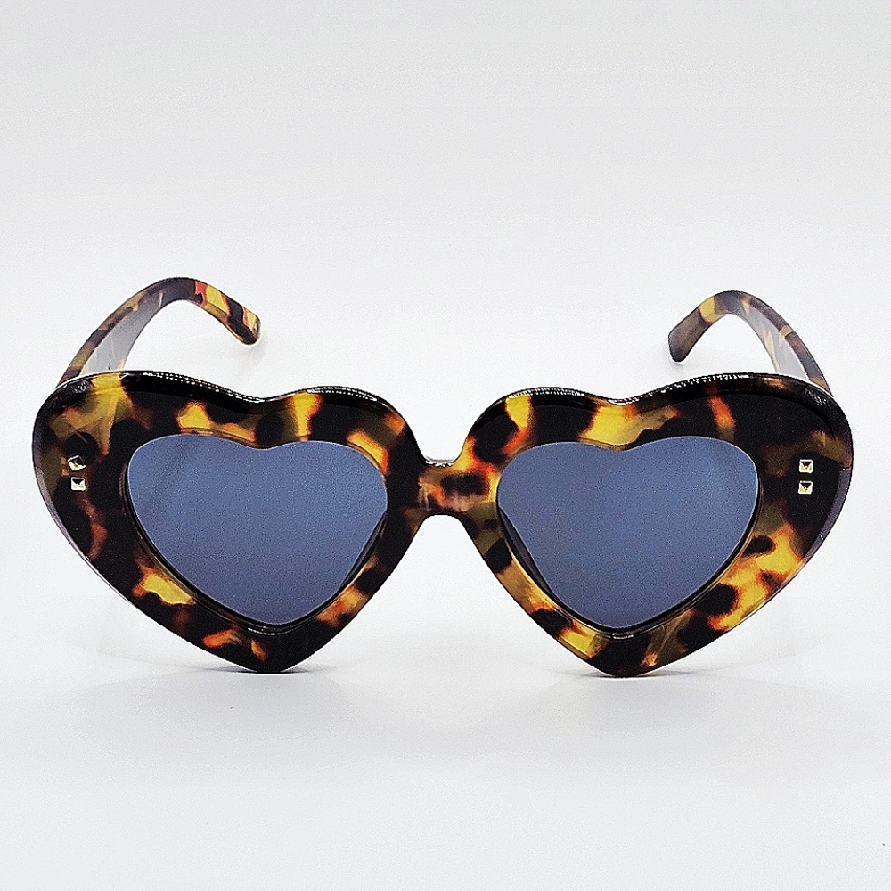 Heart-Shaped Tortoise Shell Sunglasses